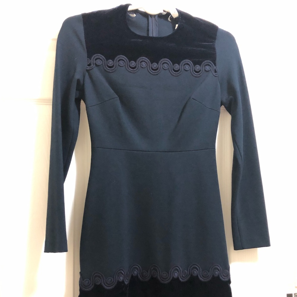 Sandro Edma Braid & Velvet trim Dress